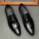 Upgrade your formal business look with these genuine leather pointed-toe dress shoes for men. - Stormyjay