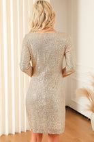 Apricot Knot Pack Hip Sequin Dress - Stormyjay