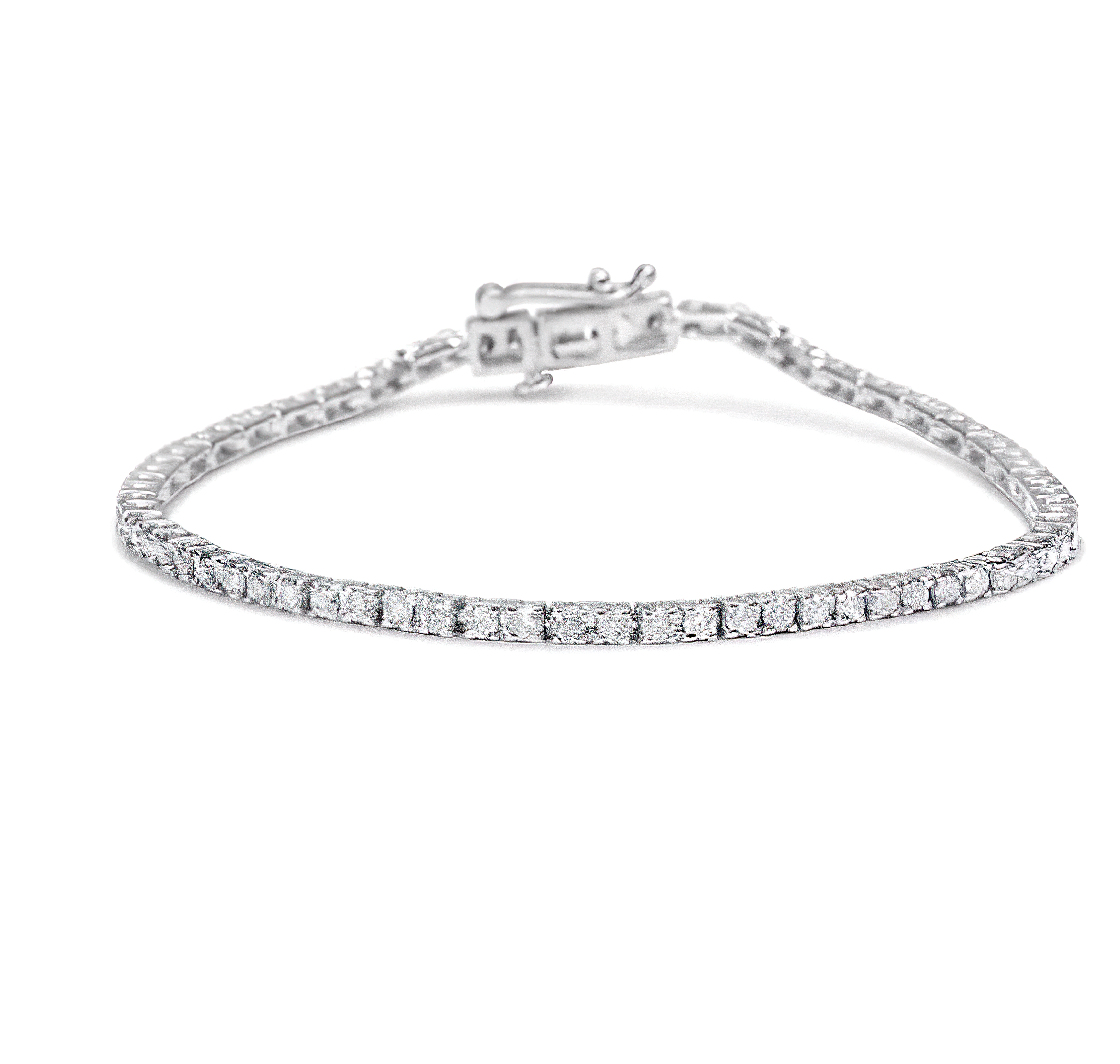 10K White Gold 2.0 Cttw Prong Set Round-Cut 7.25" Classic Lab Grown Diamond Tennis Bracelet (G-H Color, VS2-SI1 Clarity) - Stormyjay