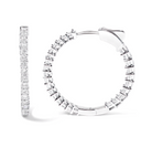 14K White Gold 5.0 Cttw Princess Cut Diamond Inside Out Hoop Earrings (G-H Color, SI2-I1 Clarity) - 30 MM - Stormyjay