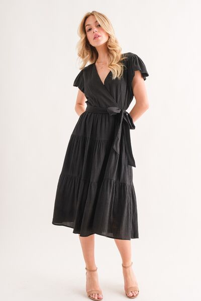 And The Why Textured Tiered Midi Dress - Stormyjay