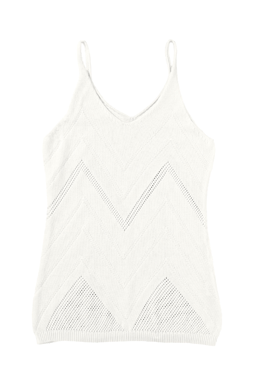 Parchment Chevron Pointelle Knit Cami Top - Stormyjay