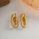 1 pair fashion oval stainless steel plating drop earrings - Stormyjay