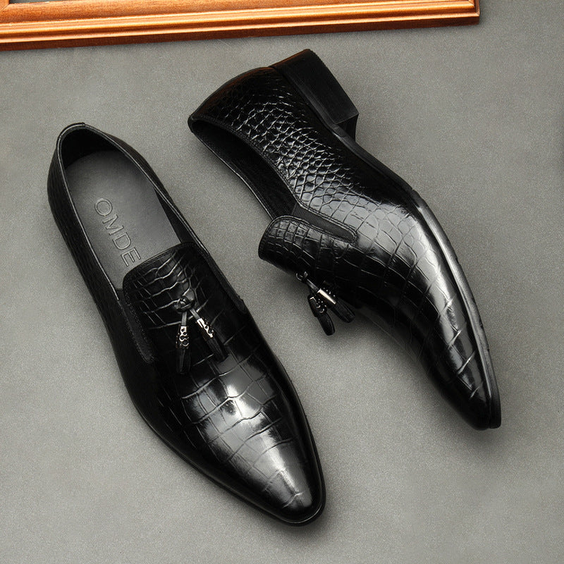 Upgrade your formal business look with these genuine leather pointed-toe dress shoes for men. - Stormyjay