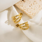 1 pair simple style classic style c shape plating stainless steel 14k gold plated ear studs - Stormyjay