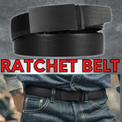 Microfiber Leather Mens Ratchet Belt Belts For Men Adjustable Automatic Buckle Black - Stormyjay