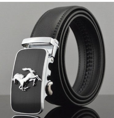 Men Automatic Buckle Leather Belts - Stormyjay