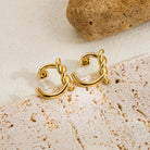 1 pair classic style solid color plating stainless steel 14k gold plated ear studs - Stormyjay