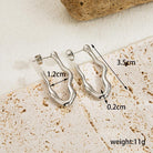 1 pair classic style solid color plating stainless steel 14k gold plated ear studs - Stormyjay