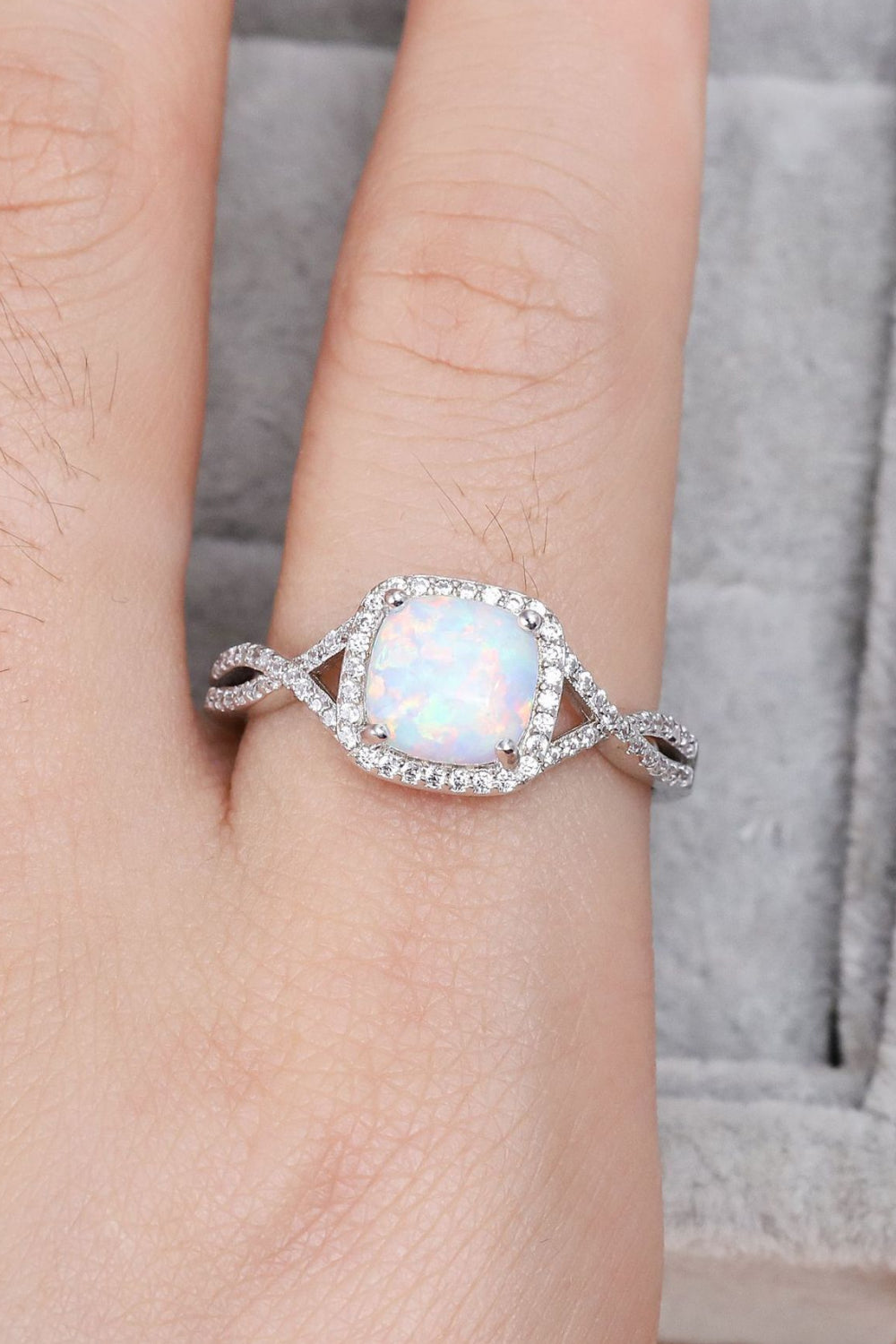 Opal Contrast Crisscross Ring - Stormyjay