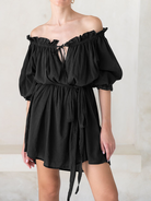 One-Line Necklace Hem Ruffled Dress  HWFC29YNQ5 - Stormyjay