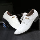 Luxurious genuine leather formal dress shoes for men, perfect for weddings, flats, and office oxfords. - Stormyjay