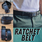 Men's Ratchet Belt Leather Mens Belt With Slide Buckle Ratchet Belts For Men USA - Stormyjay