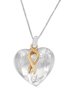 10K Yellow Gold Over Silver Heart Pendant Necklace - Stormyjay