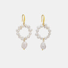 Gold-Plated Mother-of-Pearl Dangle Earrings - Stormyjay