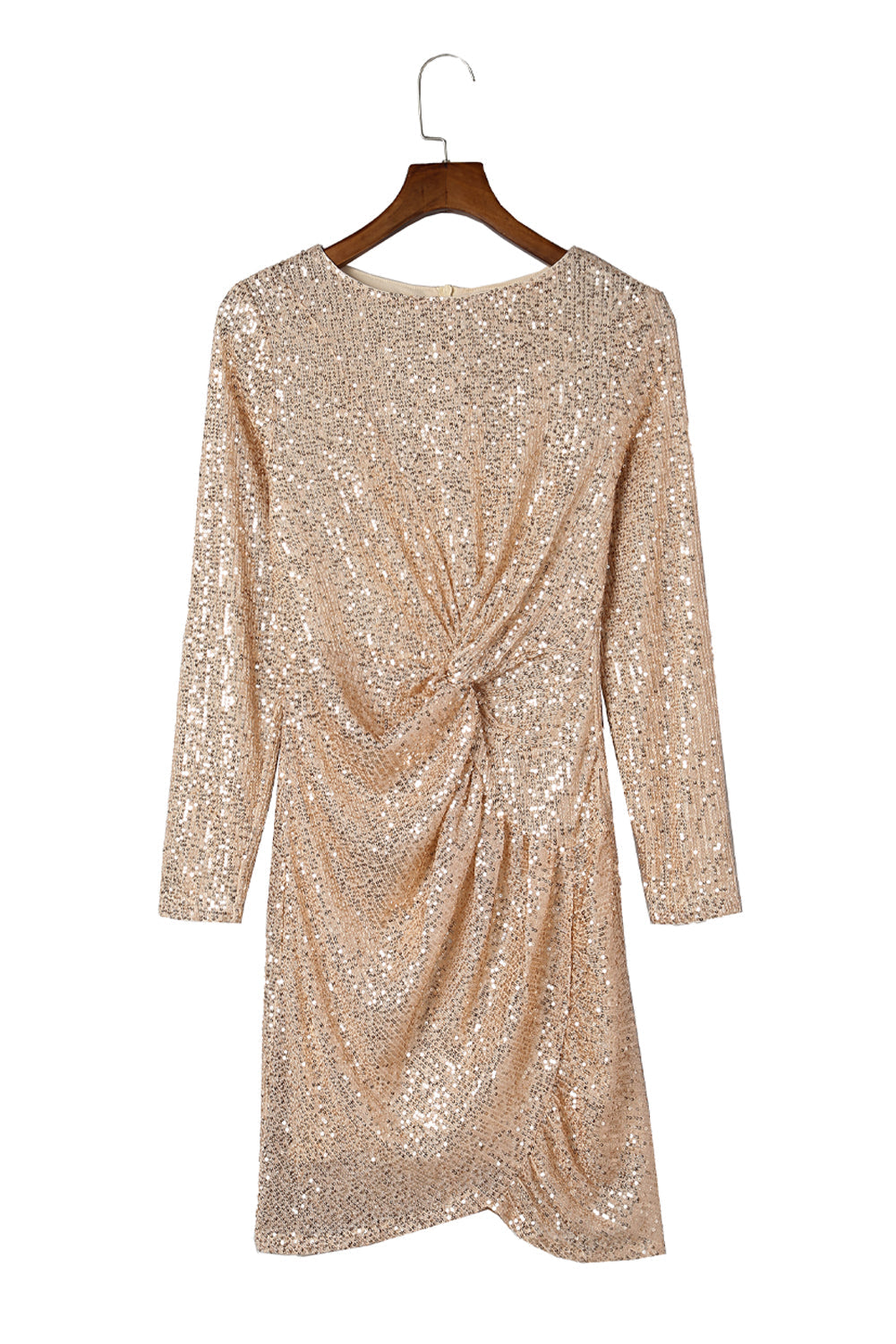 Apricot Knot Pack Hip Sequin Dress - Stormyjay