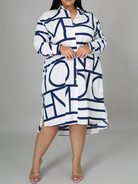 Printed Pleated Tunic Dress HWULYUZFD3 - Stormyjay