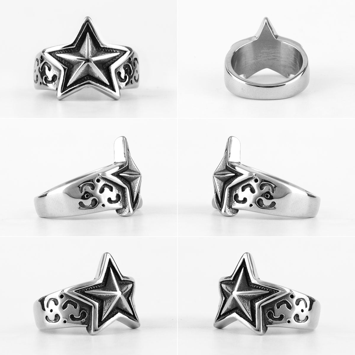 Stainless Steel Ring Men And Women Star Jewelry - Stormyjay