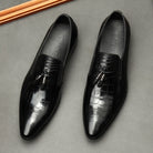 Upgrade your formal business look with these genuine leather pointed-toe dress shoes for men. - Stormyjay