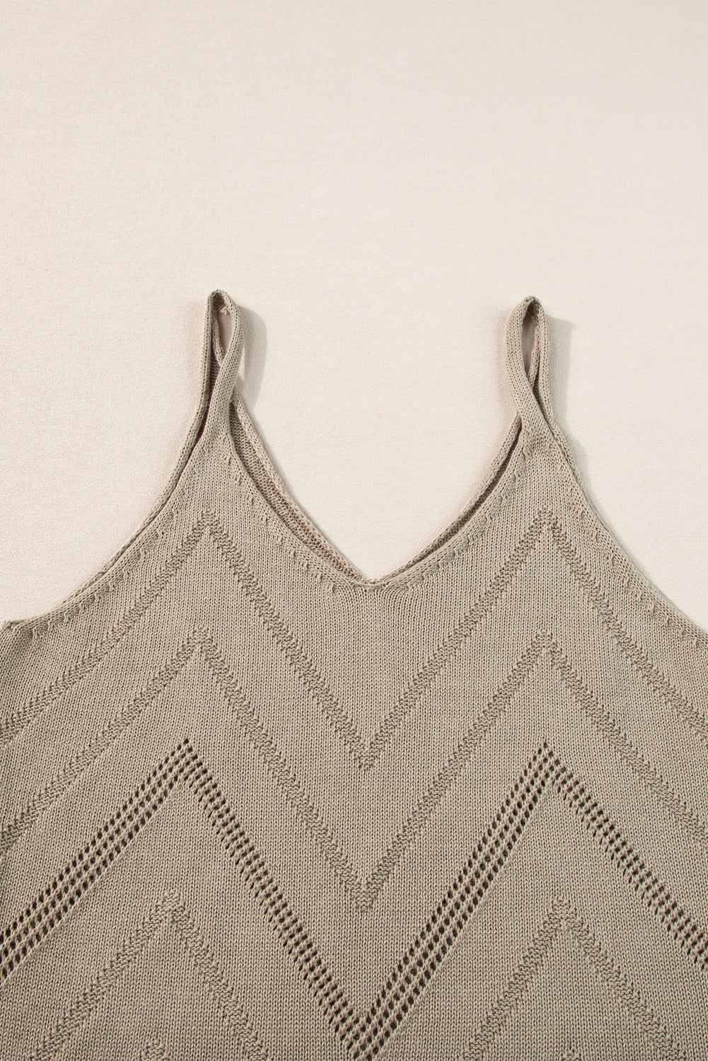 Parchment Chevron Pointelle Knit Cami Top - Stormyjay