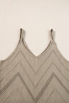 Parchment Chevron Pointelle Knit Cami Top - Stormyjay