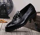 Men's dress shoes tassels Brock carved shoes - Stormyjay