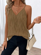 Textured V-Neck Cami - Stormyjay