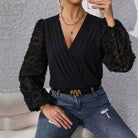 V-neck Jacquard Sleeve Jumpsuit HED986ENWH - Stormyjay