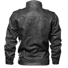 Men PU Leather Jacket Casual Thick Motorcycle Leather Jacket Winter Windproof Coat - Stormyjay