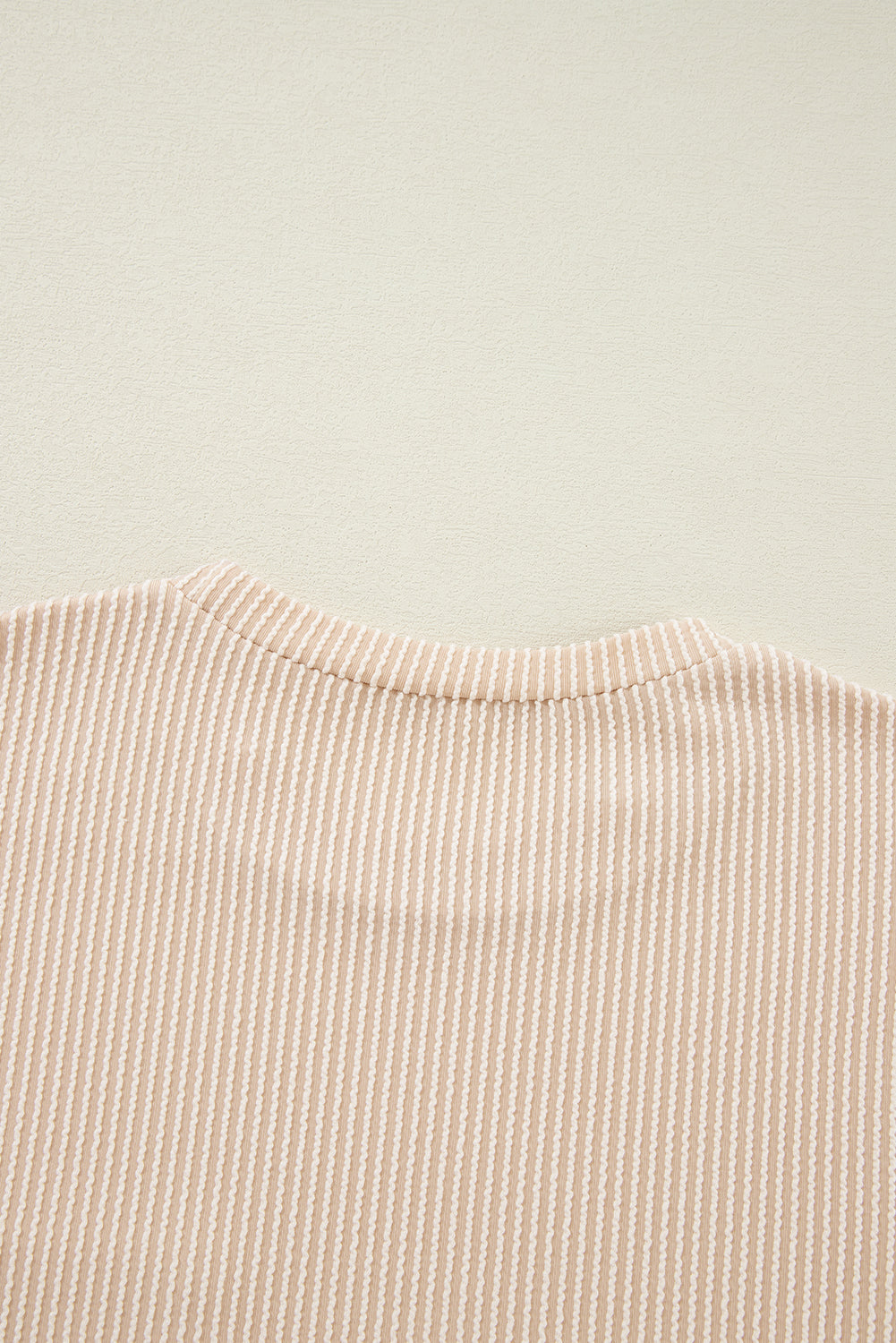 Turquoise Ribbed Knit Pocketed Loose Fit Crew Neck T Shirt - Stormyjay