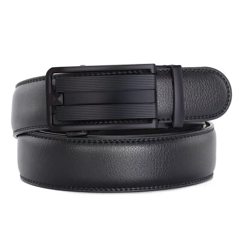 Microfiber Leather Mens Ratchet Belt Belts For Men Adjustable Automatic Buckle - Stormyjay