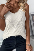 Parchment Chevron Pointelle Knit Cami Top - Stormyjay