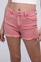 Acid Washed Frayed Cutoff Hem Shorts - Stormyjay