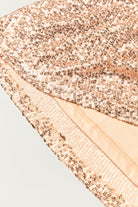 Apricot Wrapped V-neck Sequin Dress - Stormyjay