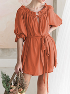 One-Line Necklace Hem Ruffled Dress  HWFC29YNQ5 - Stormyjay