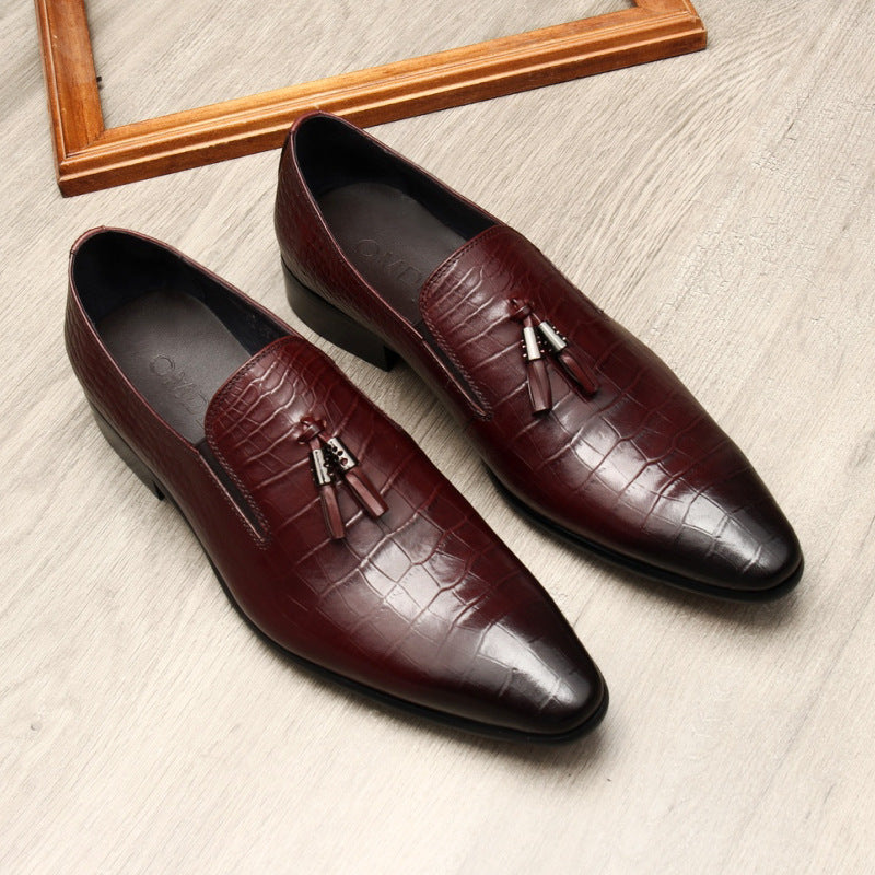 Upgrade your formal business look with these genuine leather pointed-toe dress shoes for men. - Stormyjay