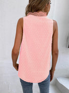 Swiss Dot Lace Detail V-Neck Tank - Stormyjay