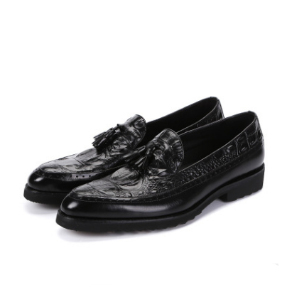 Men's dress shoes tassels Brock carved shoes - Stormyjay