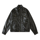 Loose Leather Coat Flight Jacket Men - Stormyjay