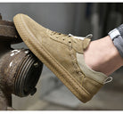 Men Low Top Nubuck Leather Sneakers - Stormyjay