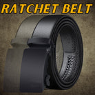 Microfiber Leather Mens Ratchet Belt Belts For Men Adjustable Automatic Buckle Black - Stormyjay