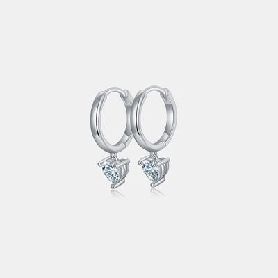 1 Carat Moissanite 925 Sterling Silver Heart Earrings - Stormyjay