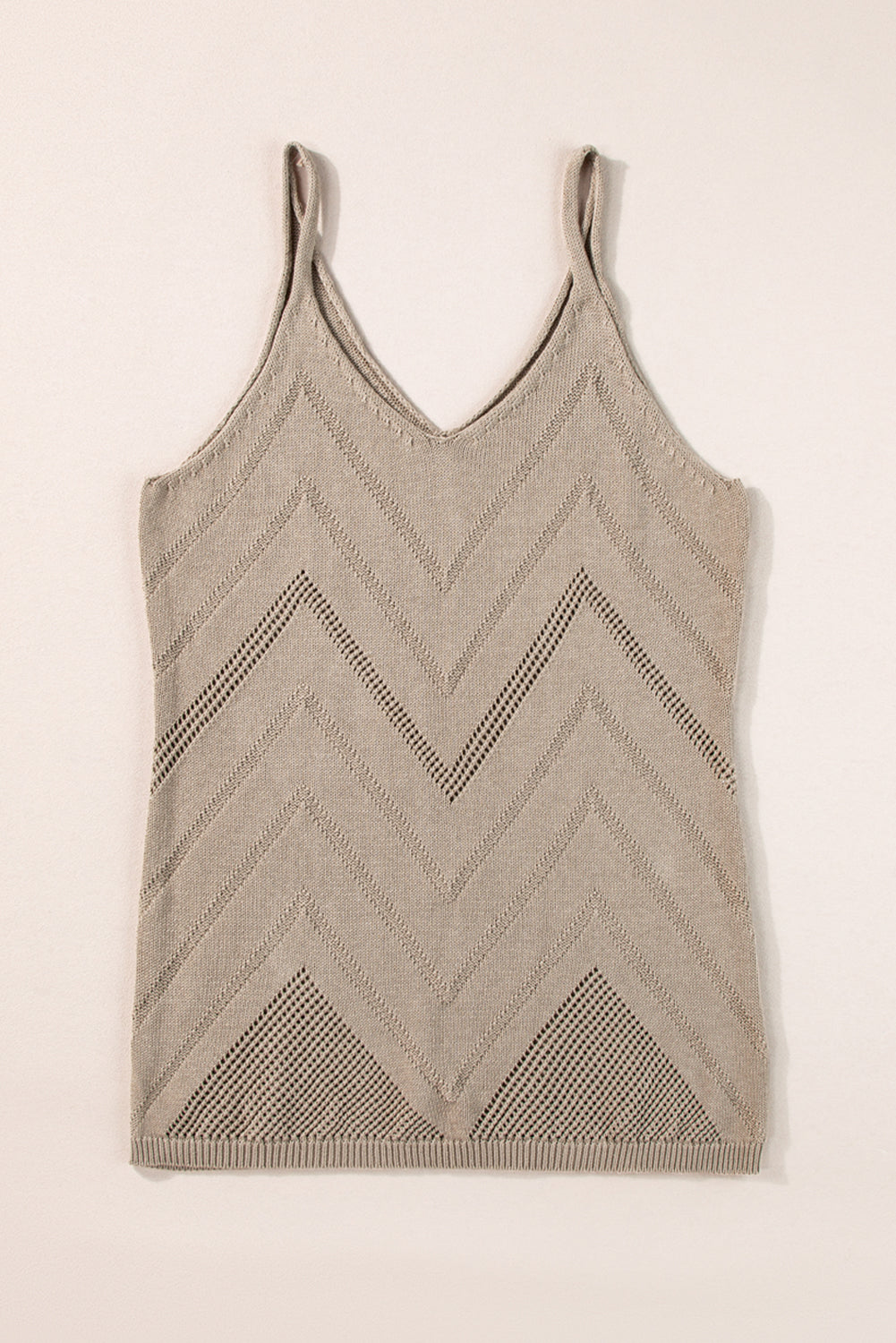 Parchment Chevron Pointelle Knit Cami Top - Stormyjay