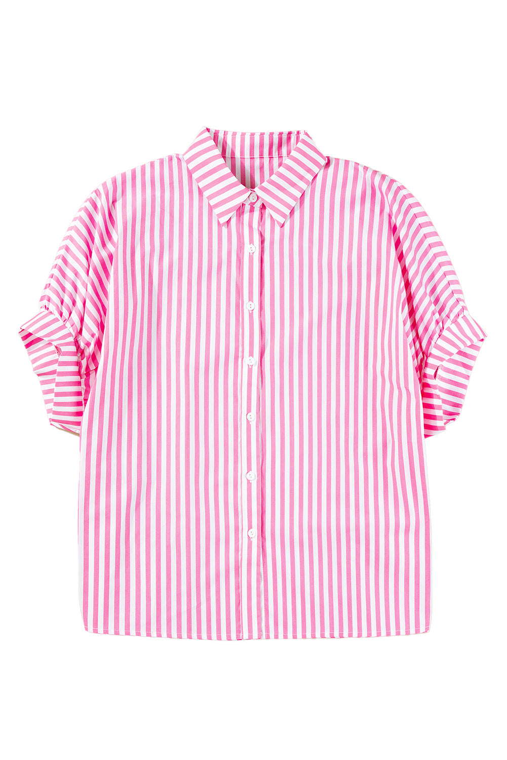 Pink Stripe Button Up Dolman Shirt - Stormyjay