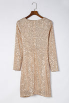 Apricot Knot Pack Hip Sequin Dress - Stormyjay