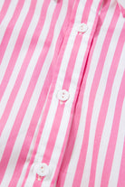 Pink Stripe Button Up Dolman Shirt - Stormyjay