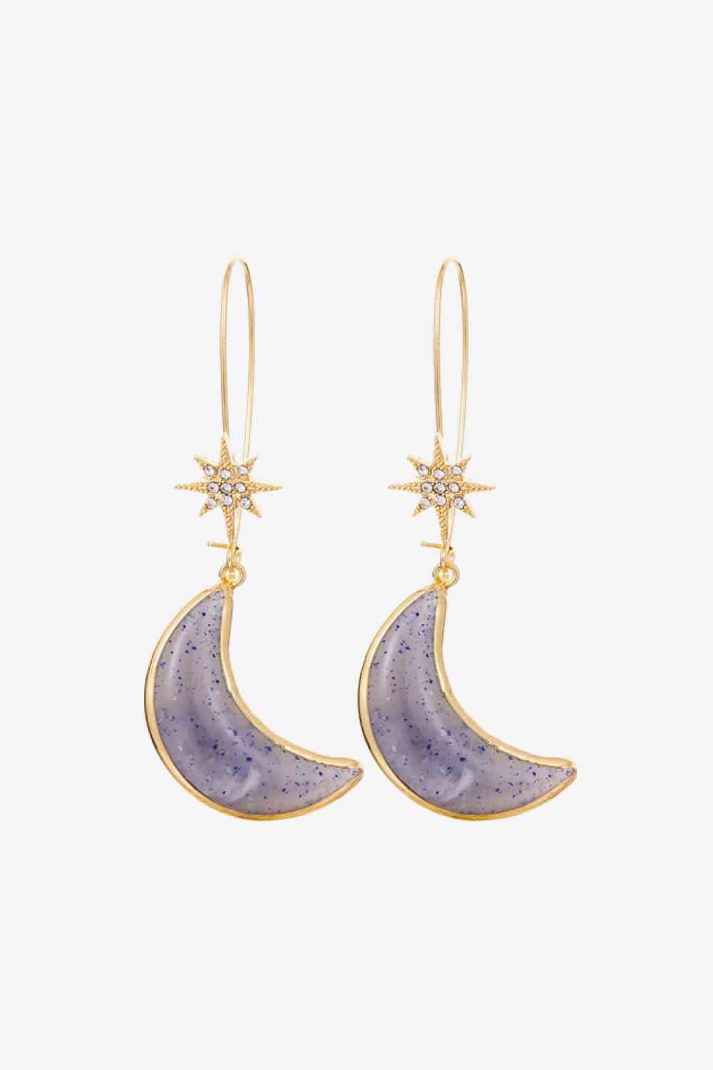 5-Pair Wholesale Resin Moon Drop Earrings