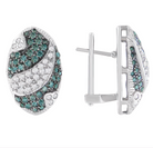 14K White Gold 2 cttw White and Treated Blue Diamond Earrings (H-I, SI1-SI2) - Stormyjay