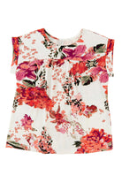 Red Floral Print Short Sleeve Blouse for Women - Stormyjay