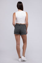 Acid Washed Frayed Cutoff Hem Shorts - Stormyjay